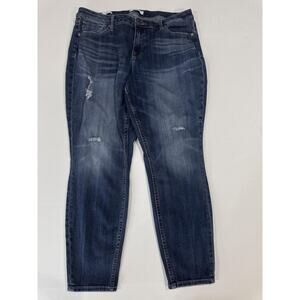 VIGOSS Jeans Womens 16 Blue Harley Skinny Distressed Stretch Dark Wash PILLING